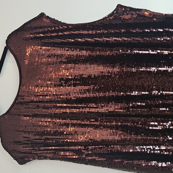 Anthropologie Maeve Sequin Evening Dress in Shimmering Bronze - Picture 2 of 9